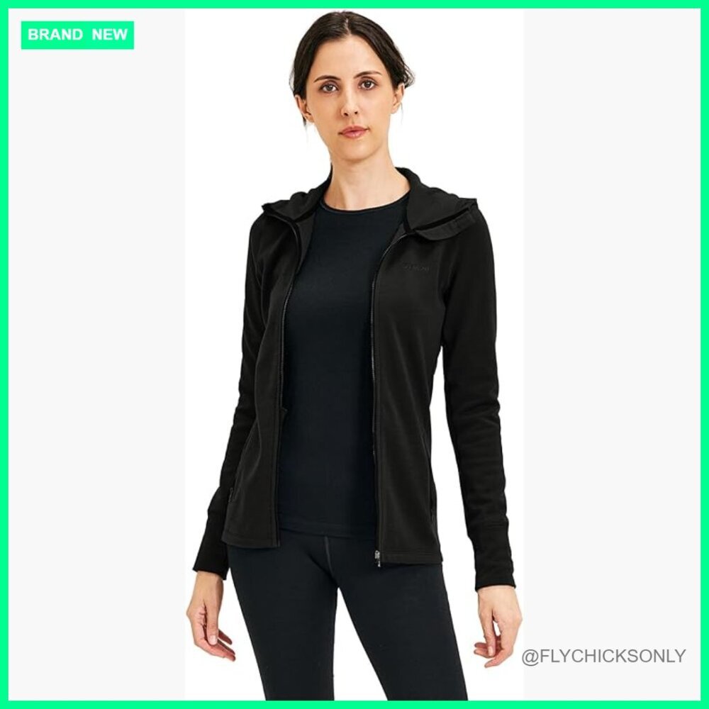 Merino Wool Zip Up Hoodie Jacket for Hiking Sports Outdoor